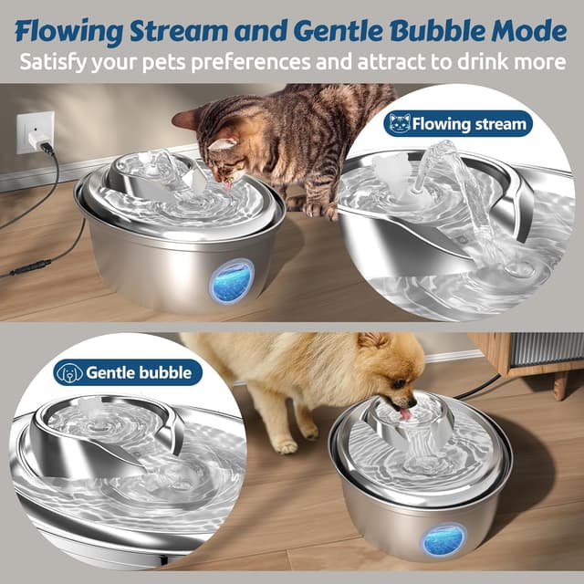 Thumbnail 2 de GoldenSun Cat Water Fountain 3L Stainless Steel