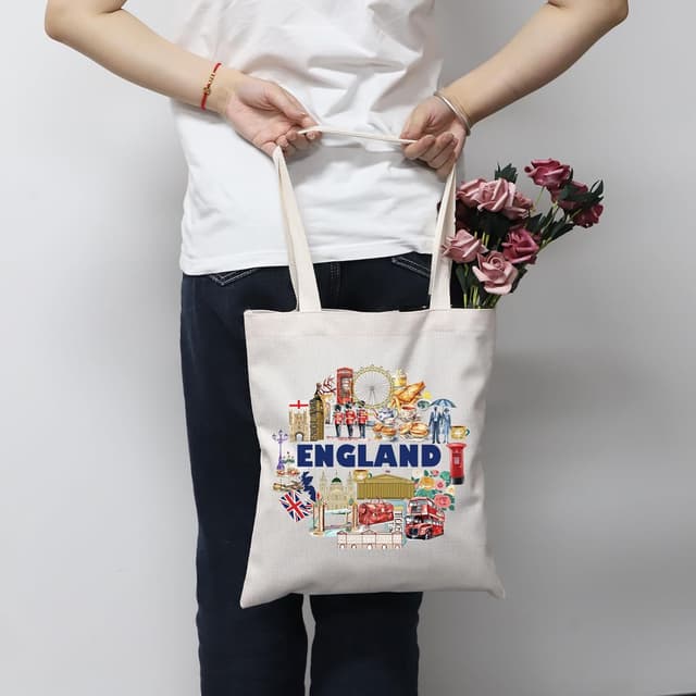 Detalle de England Tote Bag United Kingdom Gift (England Tote) – durable polyester travel bag