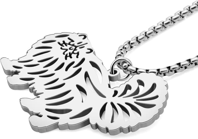 Detalle 2 de LONYOO Katzen-Halskette mit Anhänger aus Edelstahl (Kettenlänge 50 cm + 7 cm)