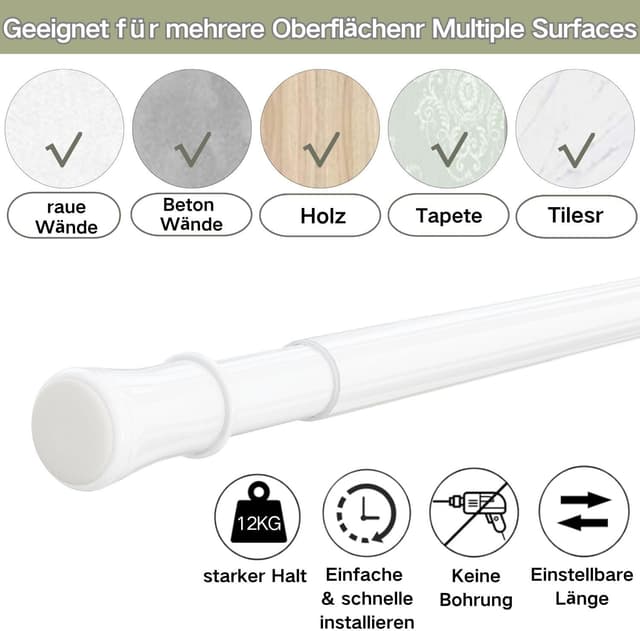 Thumbnail 3 de Venwemong Vorhangstange 85-160 cm 🪟