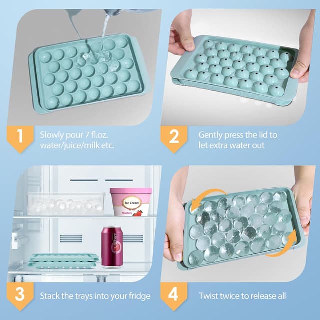 Thumbnail 3 de WIBIMEN Ice Cube Tray 0.8" 2-Pack