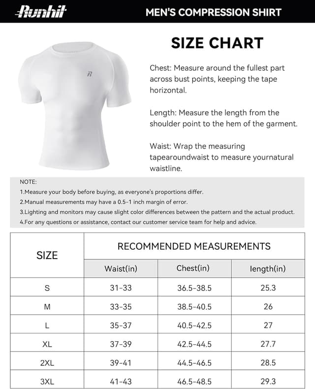 Thumbnail 6 de Runhit Men’s Compression Short Sleeve Shirt (1/3 Pack) Quick-Dry Base Layer