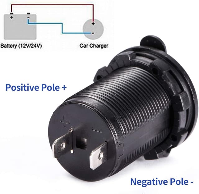 Detalle 2 de Yizerel 3 Pack 12V/24V Waterproof Cigarette Lighter Socket Plugs (IP66) for Cars, Motorbikes, Boats & More