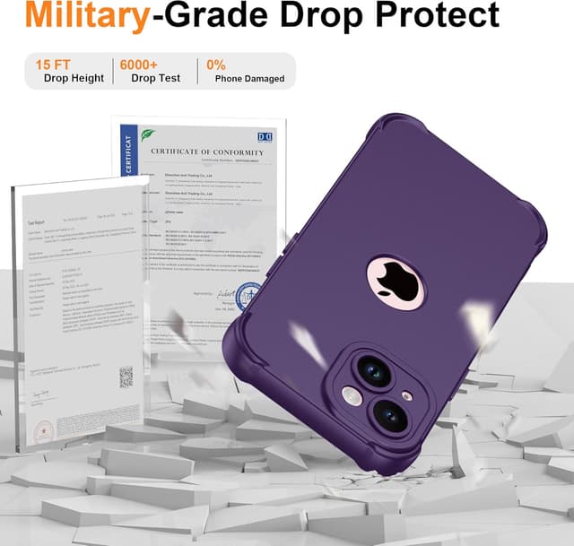 Detalle 2 de iPhone 15 case 6.1, 360 shockproof purple