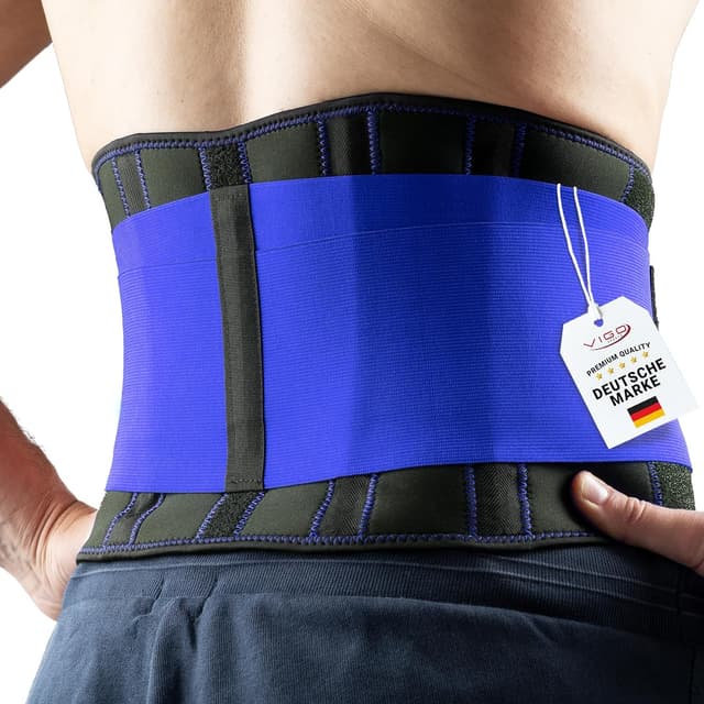 Detalle de VIGO SPORTS Rückenbandage mit waschmaschinenfestem Lendenwirbelstütz-Gürtel (Anti-Schweiß) für Herren & Damen