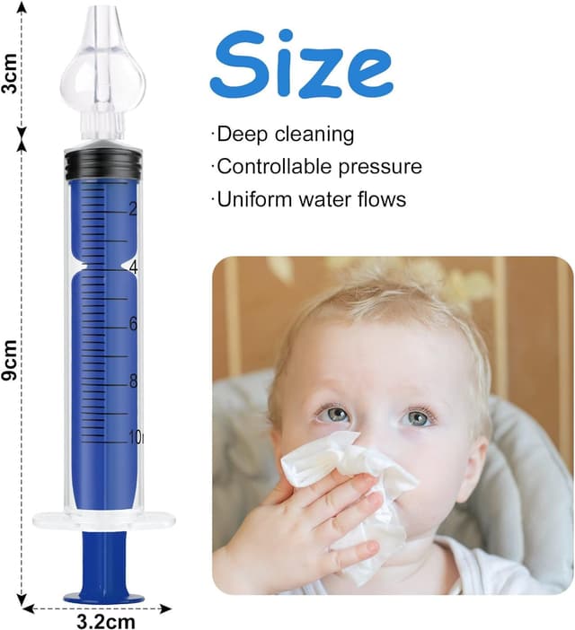 Detalle de Vicloon Baby Nasendusche (4er Set) – 10-ml Nasenspüler aus 100% Silikon für Babys