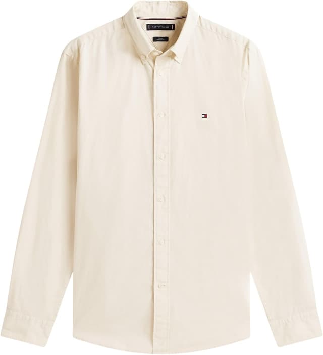 Detalle de Tommy Hilfiger Herren Hemd „Flex Poplin Solid“ Regular Fit