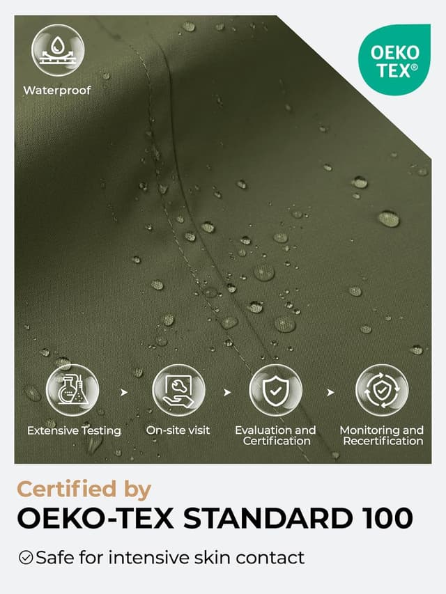 Detalle de SaphiRose Women's Waterproof Rain Jacket Hooded Coat