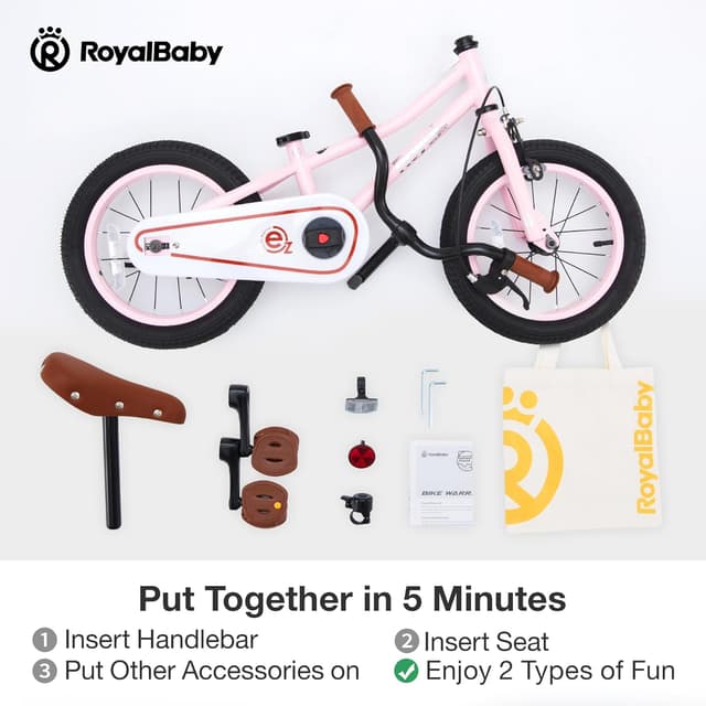 Detalle de RoyalBaby Kids Bike Terra EZ Balance to Pedal Convertible (14/16/18 Inch) for Ages 3–9