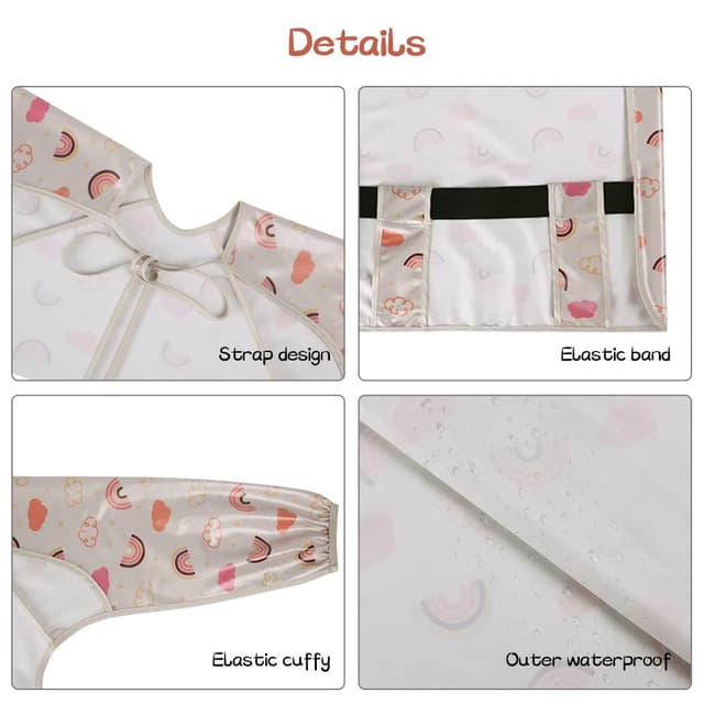 Thumbnail 3 de Vicloon Lätzchen mit Ärmeln Regenbogen