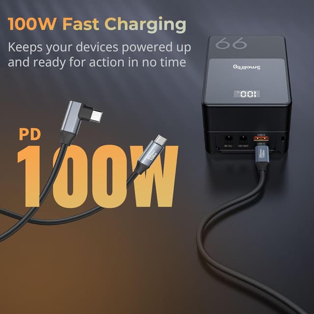 Detalle de SMALLRIG USB‑C auf USB‑C Datenkabel (35 cm, gerade auf abgewinkelt) – 3.2 Gen 2x2, 20 Gbit/s, bis 100 W PD