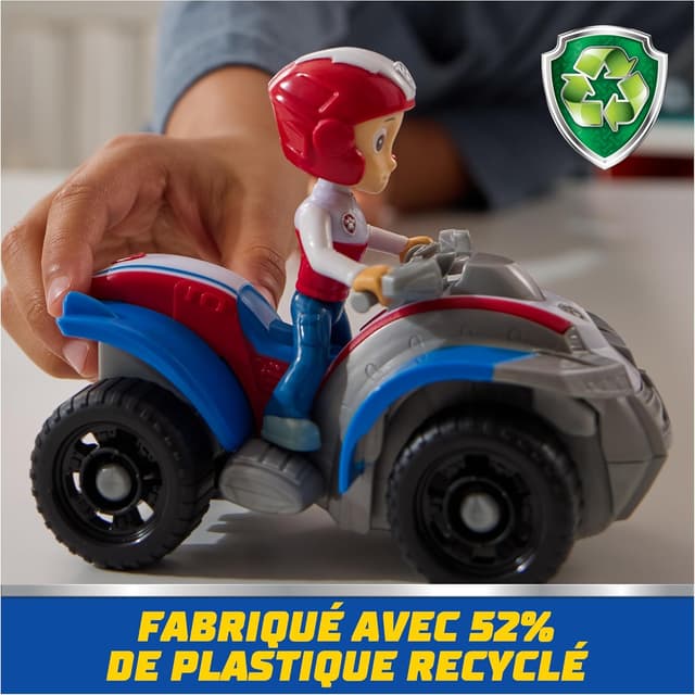 Detalle de Paw Patrol – Pat Patrouille – Véhicule figurine Ryder (quad de secours) en plastique recyclé