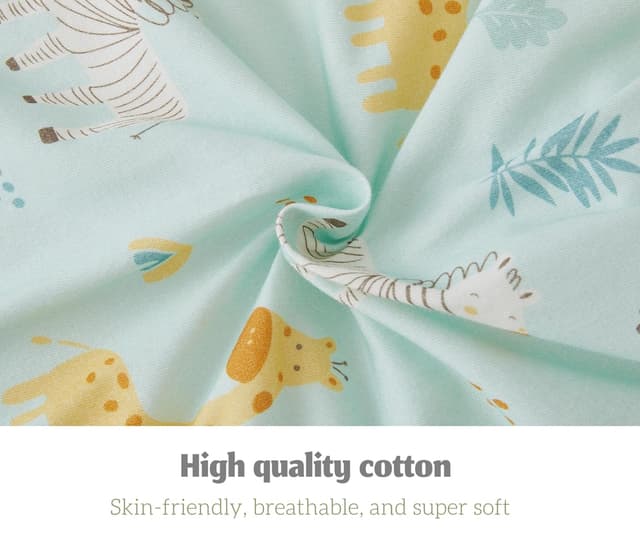 Detalle 2 de Chilsuessy Baby Schlafsack mit Füßen 2,5 Tog für Ganzjahr (Grün Zoo) – Längen 70–100 cm