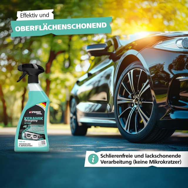 Detalle 2 de SPRINGER RX5450 Keramikversiegelung 750 ml mit Poliertuch – Nanotechnologie für frischen Glanz & Abperleffekt