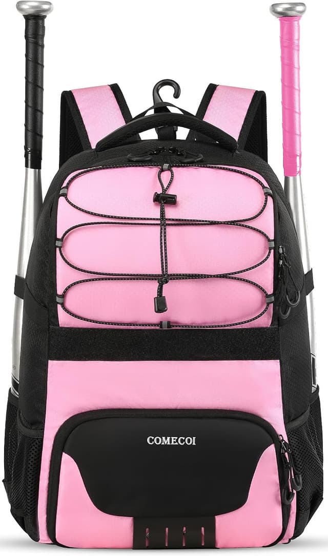 Detalle de COMECOI Softball Bag: Lightweight Baseball Backpack with Shoes Compartment & Dugout Fence Hook