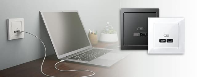 Detalle 2 de Schneider Electric Merten MEG4366-0130 65W USB‑C Ladeeinsatz