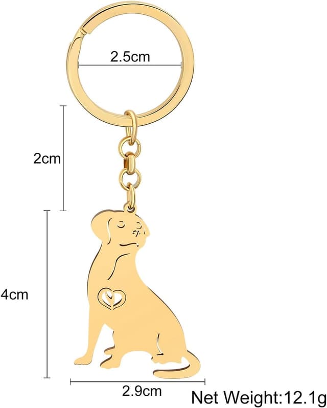 Thumbnail 4 de LONYOO Dog Keychain Stainless Steel