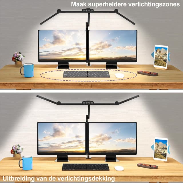 Detalle 2 de Superhelle 24W LED Schreibtischlampe 1500 Lumen