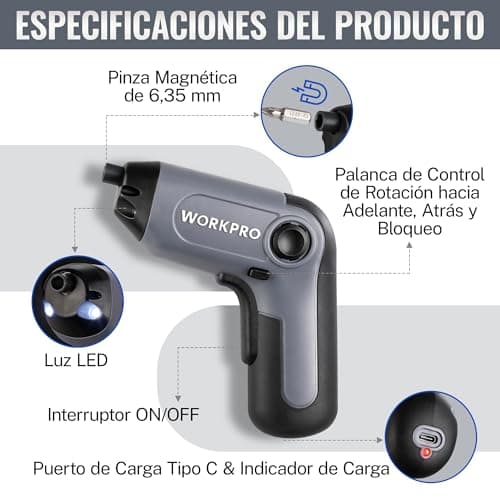 Detalle de WORKPRO Perceuse Visseuse 6Nm avec LED