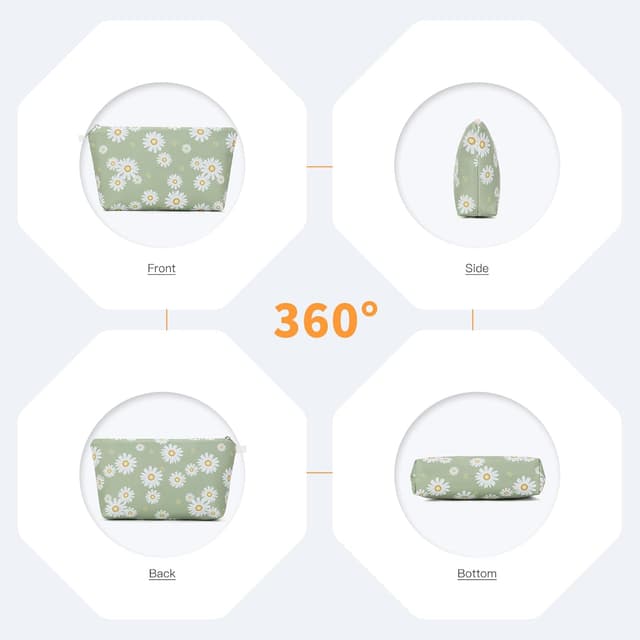 Detalle de Miss Lulu trousse de toilette femme imperméable à motif floral — format compact 22 x 11,5 x 4,5 cm