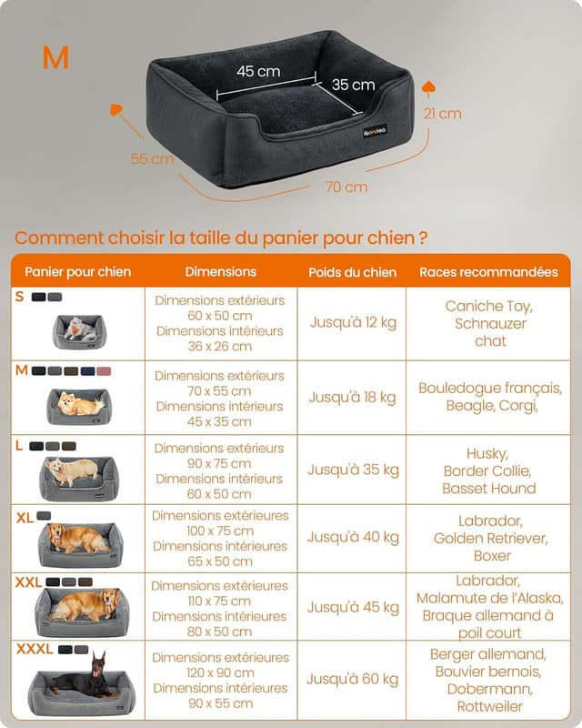 Thumbnail 4 de Panier canapé Feandrea 70 x 55 x 21 cm