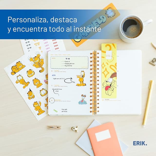 Thumbnail 4 de Grupo Erik Agenda escolar 2025-2026 Semana Vista A5 Garfield