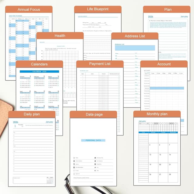 Thumbnail 6 de Mljtoyo Agenda giornaliera 2026 A5 352 pagine