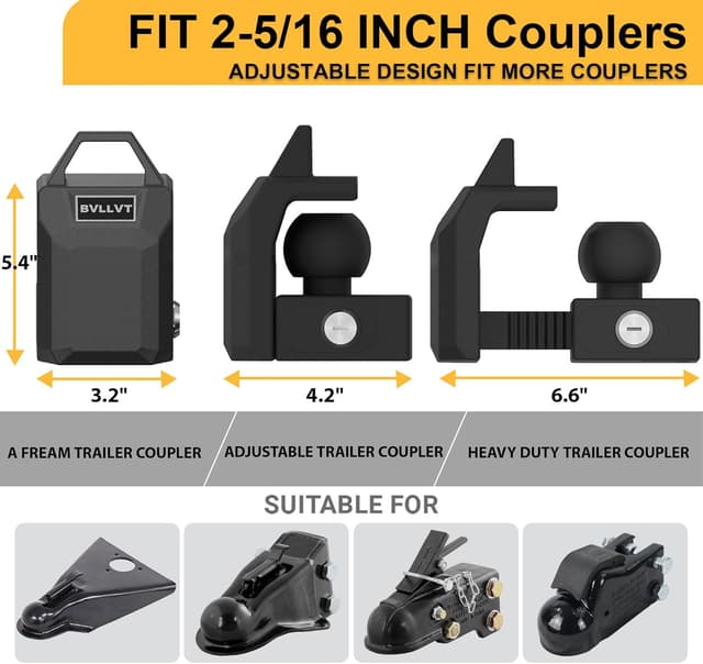 Thumbnail 1 de BVLLVT Heavy Duty Trailer Hitch Lock 2 5/16"