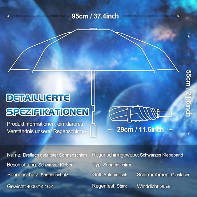 Thumbnail 6 de ZUOYOUZ kompakter Regenschirm 28 cm