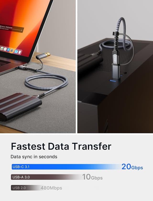 Thumbnail 3 de JSAUX Cavo Micro B a USB C/A 0,5 m 20Gbps