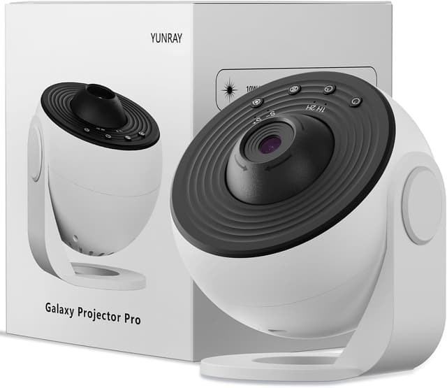 Detalle de YUNRAY Sternenhimmel Projektor „Galaxy Star Planetarium Projector“ mit Glas-Scheibe und Nachtlicht-Funktionen
