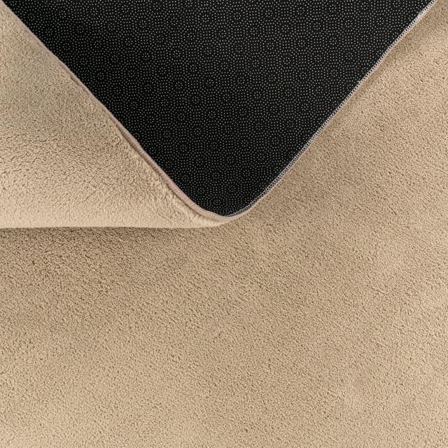 Detalle 2 de TT Home tapis poil ras rond 200 cm monochrome beige foncé, lavable