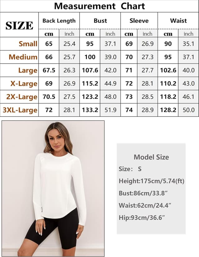 Detalle de Gyabnw T-shirt sport femme à manches longues et col rond anti UV