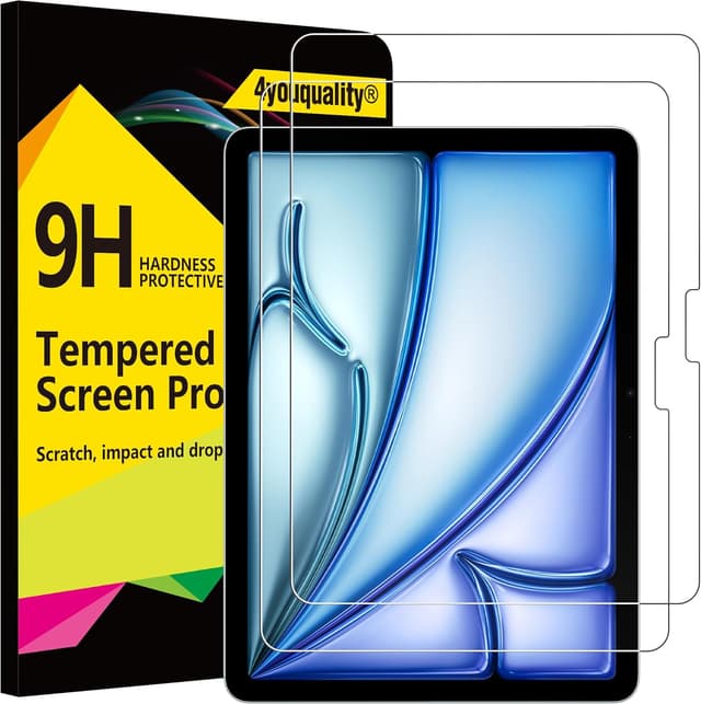 Detalle de 4youquality 2-Pack 9H Tempered Glass Screen Protectors for iPad Air 11-inch (A2902/A2903/A2904)