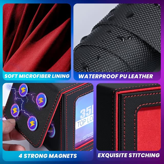 Detalle de UAONO Magic Deck Box für MTG Commander (EDH) mit Top Loader, 2 Trennwänden und Magnetschluss