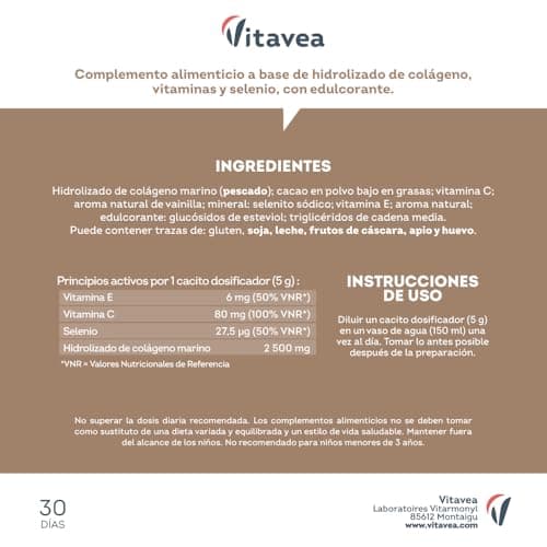 Thumbnail 7 de Vitavea Colágeno Hidrolizado en Polvo Sabor Cacao 🍫 5000mg