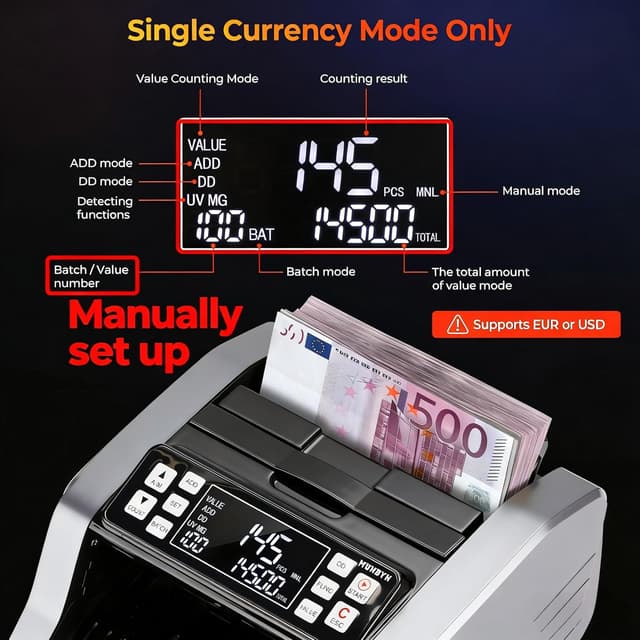 Thumbnail 1 de Munbyn IMC20 Compteuse de Billets 1000/bpm