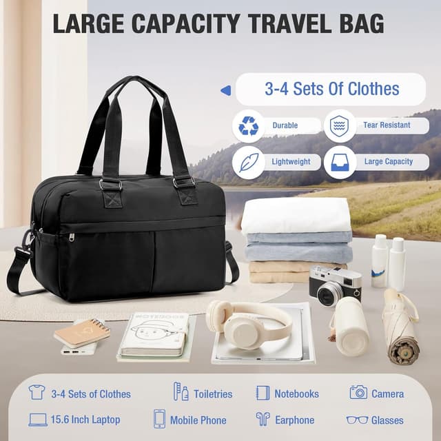 Detalle de Reisetasche Damen 40x30x20 Ryanair Handgepäck – erweiterbar, wasserdicht, Nass-/Trockentrennung, C2-Schwarz