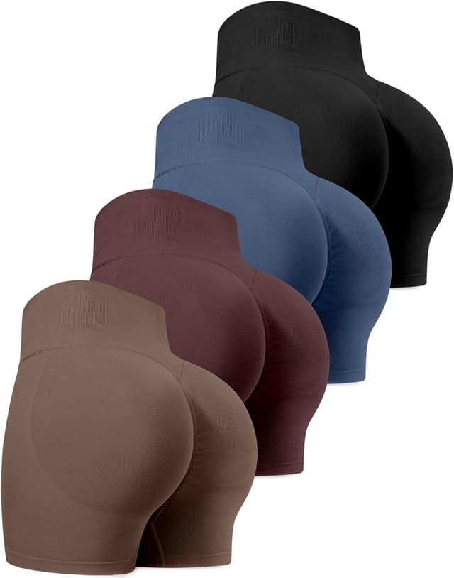 Detalle de CHRLEISURE Workout Biker Shorts 4‑Piece Set