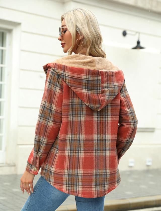 Detalle de Zeagoo Women's Plaid Fleece Jacket