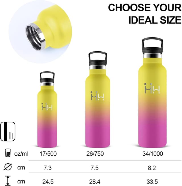 Detalle 2 de Botella Térmica Acero Inox 750ml 🥤 Aislante, Sin BPA, Fugas