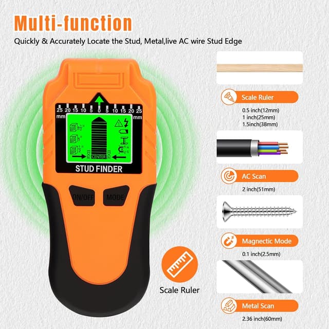 Thumbnail 1 de Stud Finder Wall Scanner 6-in-1 with LCD Display