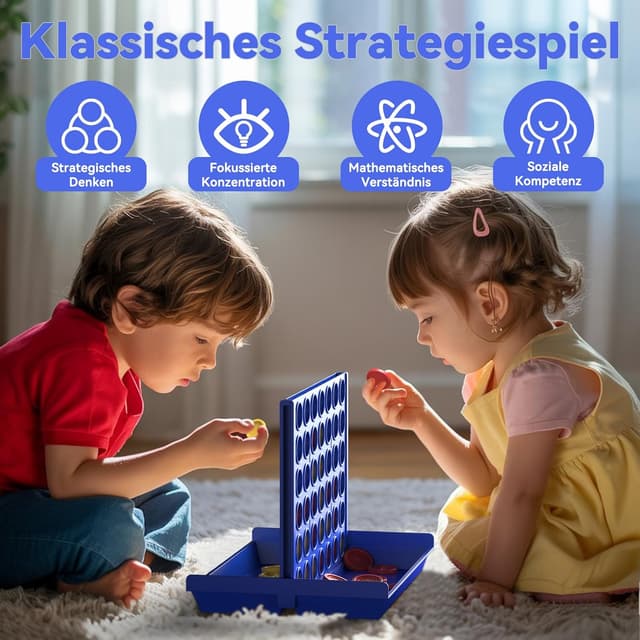 Detalle de Pup Go „4 in einer Reihe“ – Reisespiel für Kinder ab 3 Jahren und die ganze Familie (Standardgröße, 2 Spieler)