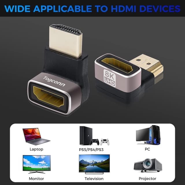 Thumbnail 5 de HDMI Adapter 2er-Set 8K 90° Winkel
