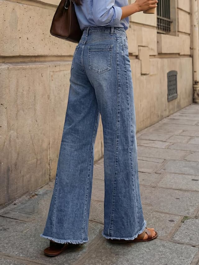 Detalle 2 de Trendy Queen Wide Leg Jeans 70.2% Cotton