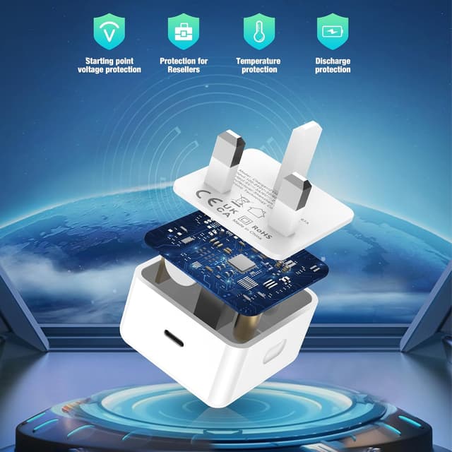 Detalle 1 de KTDRJN PD 20W Fast Charger 2-pack for iPhone