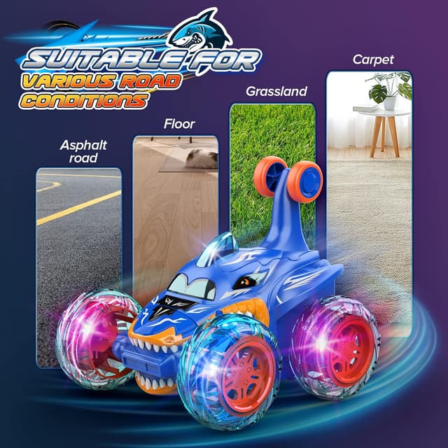 Detalle de Dislocati LED Shark Monster Truck 2.4GHz Remote Control Car (3–8 Year Olds)