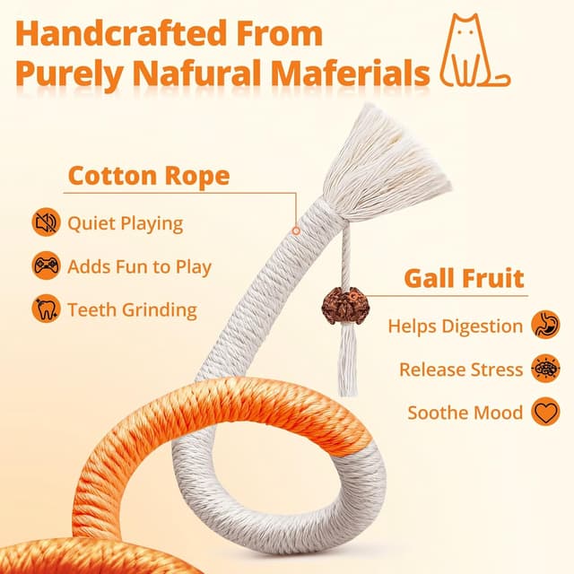 Detalle de soodyoow 4 Pcs Catnip Chew Rope 70cm