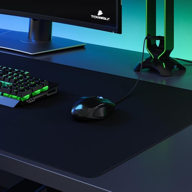 Detalle de Titanwolf XXXL Mauspad 900x500 mm (90x50 cm) – Gaming Mousepad für präzise Steuerung, mit rutschfester Gummibeschichtung