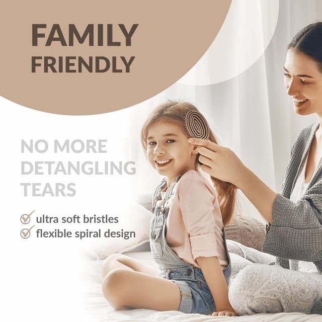 Detalle de marQus Haarbürste ohne Ziepen – Entwirrbürste mit Doppelspiralfeder (1 Stück), Metallic Braun
